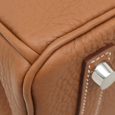 エルメス HERMES バーキン25 ゴールド トゴ ハンドバッグ シルバー金具 新品 未使用 茶