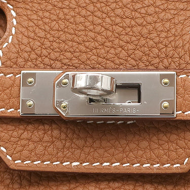 エルメス HERMES バーキン25 ゴールド トゴ ハンドバッグ シルバー金具 新品 未使用 茶