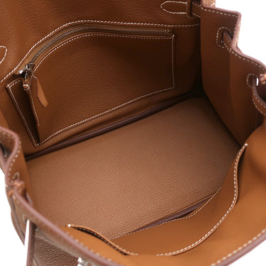 エルメス HERMES バーキン25 ゴールド トゴ ハンドバッグ シルバー金具 新品 未使用 茶