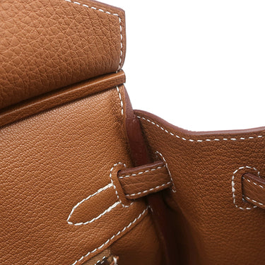 エルメス HERMES バーキン25 ゴールド トゴ ハンドバッグ シルバー金具 新品 未使用 茶