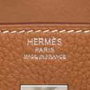 エルメス HERMES バーキン25 ゴールド トゴ ハンドバッグ シルバー金具 新品 未使用 茶