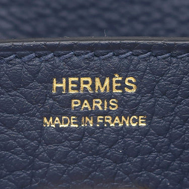 エルメス HERMES バーキン25 ブルーアビス トゴ ハンドバッグ ゴールド金具 新品 未使用 紺