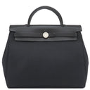 エルメス HERMES エールバッグジップ PM 31 ルトゥルネ ブラック キャンバス レザー トワルミリタリー ヴァッシュハンター ショルダーバッグ シルバー金具 黒