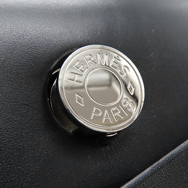 エルメス HERMES エールバッグジップ PM 31 ルトゥルネ ブラック キャンバス レザー トワルミリタリー ヴァッシュハンター ショルダーバッグ シルバー金具 黒