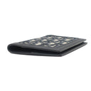 クリスチャン・ディオール Christian Dior トロッター ネイビー系 レザー キャンバス パスポートケース カード入れ 紺 ジャカード