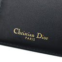 クリスチャン・ディオール Christian Dior トロッター ネイビー系 レザー キャンバス パスポートケース カード入れ 紺 ジャカード