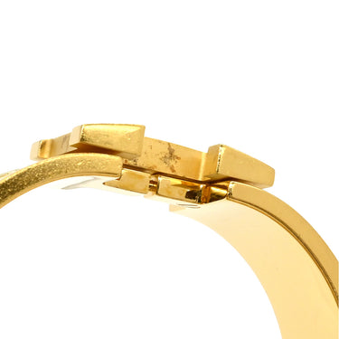 エルメス HERMES クリッククラックH PM カドリージュ オ フィル ブラック メタル エナメル ブレスレット ゴールド金具 黒 Hブレス Quadrige