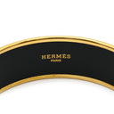エルメス HERMES エマイユ GM ネイビー×マルチカラー 七宝焼き バングル ゴールド金具 紺