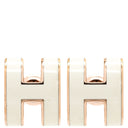 エルメス HERMES ポップアッシュ Hピアス ホワイト×ピンクゴールド GP ラッカー仕上げ ピアス ポップH H型 POP ラッカー