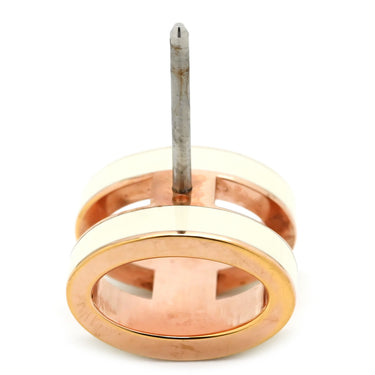 エルメス HERMES ポップアッシュ Hピアス ホワイト×ピンクゴールド GP ラッカー仕上げ ピアス ポップH H型 POP ラッカー