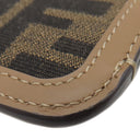 フェンディ FENDI ピーカブー フォンケース 7AS156 ブラウン ファブリック レザー ショルダーバッグ シルバー金具 茶 ズッカ柄