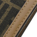 フェンディ FENDI ピーカブー フォンケース 7AS156 ブラウン ファブリック レザー ショルダーバッグ シルバー金具 茶 ズッカ柄