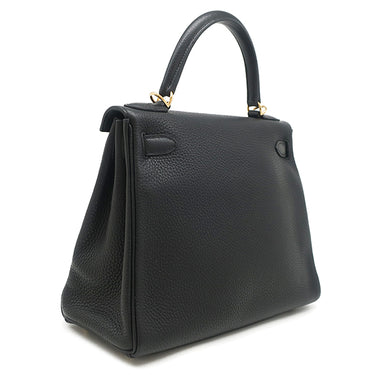 エルメス HERMES ケリー28 内縫い ブラック トリヨンクレマンス 2WAYバッグ ゴールド金具 黒 ショルダー