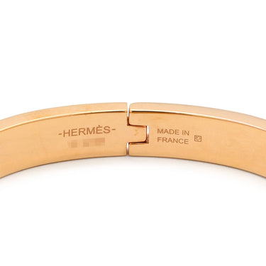 エルメス HERMES ミニクリック PM シェーヌダンクル ファニーアイスクリーム ジャスミン GP メタル エナメル バングル ローズゴールド金具