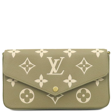 ルイヴィトン LOUIS VUITTON ポシェット フェリシー M82480 カーキ×クリーム モノグラムアンプラント チェーンウォレット ゴールド金具 チェーンショルダー