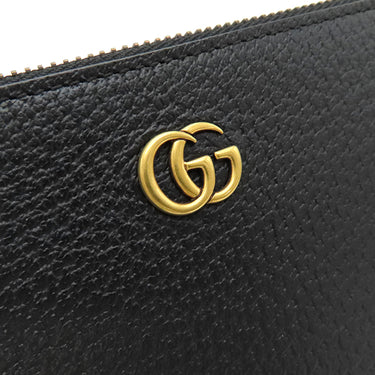グッチ GUCCI GGマーモント 475317 ブラック レザー クラッチバッグ ゴールド金具 黒 セカンドバッグ ポーチ