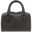 グッチ GUCCI グッチシマ ミニボストン 779769 ブラック レザー GGエンボスレザー 2WAYバッグ ゴールド金具 黒 ハンドバッグ ショルダー アウトレット品