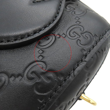 グッチ GUCCI グッチシマ ミニボストン 779769 ブラック レザー GGエンボスレザー 2WAYバッグ ゴールド金具 黒 ハンドバッグ ショルダー アウトレット品
