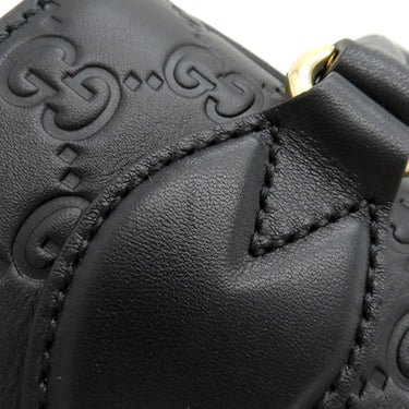 グッチ GUCCI グッチシマ ミニボストン 779769 ブラック レザー GGエンボスレザー 2WAYバッグ ゴールド金具 黒 ハンドバッグ ショルダー アウトレット品