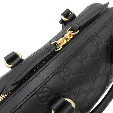 グッチ GUCCI グッチシマ ミニボストン 779769 ブラック レザー GGエンボスレザー 2WAYバッグ ゴールド金具 黒 ハンドバッグ ショルダー アウトレット品