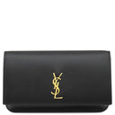 サンローラン SAINT LAURENT フォン フォルダー 635095 ブラック カーフ ショルダーバッグ ゴールド金具 黒 肩掛け