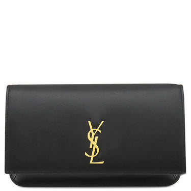 サンローラン SAINT LAURENT フォン フォルダー 635095 ブラック カーフ ショルダーバッグ ゴールド金具 黒 肩掛け