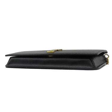 サンローラン SAINT LAURENT フォン フォルダー 635095 ブラック カーフ ショルダーバッグ ゴールド金具 黒 肩掛け