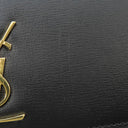 サンローラン SAINT LAURENT フォン フォルダー 635095 ブラック カーフ ショルダーバッグ ゴールド金具 黒 肩掛け