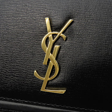 サンローラン SAINT LAURENT フォン フォルダー 635095 ブラック カーフ ショルダーバッグ ゴールド金具 黒 肩掛け