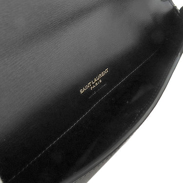サンローラン SAINT LAURENT フォン フォルダー 635095 ブラック カーフ ショルダーバッグ ゴールド金具 黒 肩掛け