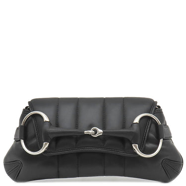 グッチ GUCCI ホースビット ショルダー 764339 ブラック レザー キルティングレザー ショルダーバッグ シルバー金具 黒 肩掛け