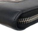 フェンディ FENDI FENDI ロゴ 7M0210 A4K3 F147M ブラック×ブラウン レザー 長財布 シルバー金具 ラウンドファスナー