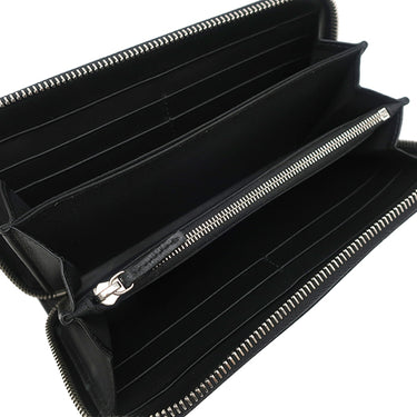 フェンディ FENDI FENDI ロゴ 7M0210 A4K3 F147M ブラック×ブラウン レザー 長財布 シルバー金具 ラウンドファスナー