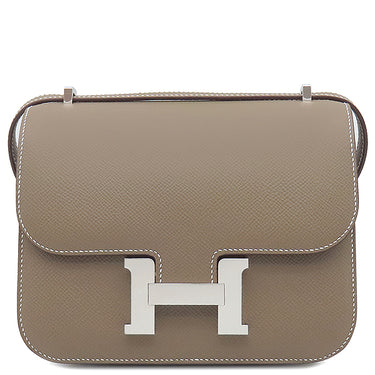 エルメス HERMES コンスタンス3 ミニ ミロワール エトゥープ ヴォーエプソン ショルダーバッグ シルバー金具 新品 未使用 グレージュ