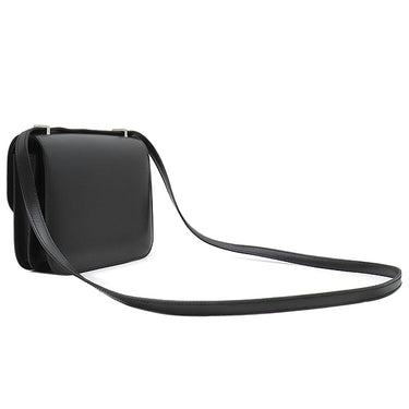 エルメス HERMES コンスタンスミニ 3 ミロワール ブラック ボックスカーフ ショルダーバッグ シルバー金具 黒