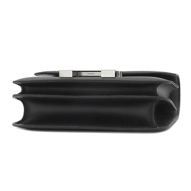 エルメス HERMES コンスタンスミニ 3 ミロワール ブラック ボックスカーフ ショルダーバッグ シルバー金具 黒