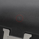 エルメス HERMES コンスタンスミニ 3 ミロワール ブラック ボックスカーフ ショルダーバッグ シルバー金具 黒