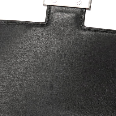 エルメス HERMES コンスタンスミニ 3 ミロワール ブラック ボックスカーフ ショルダーバッグ シルバー金具 黒