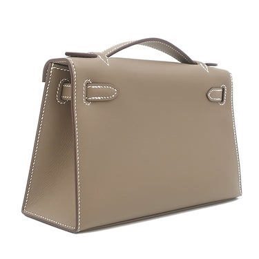 エルメス HERMES ポシェットケリー ミニ エトゥープ ヴォースイフト ハンドバッグ ゴールド金具 新品 未使用 グレージュ ミニバッグ