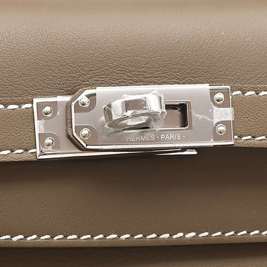 エルメス HERMES ポシェットケリー ミニ エトゥープ ヴォースイフト ハンドバッグ シルバー金具 新品 未使用 グレージュ ミニバッグ