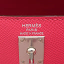 エルメス HERMES ケリー25 外縫い ローズエクストリーム ヴォーエプソン 2WAYバッグ シルバー金具 ピンク