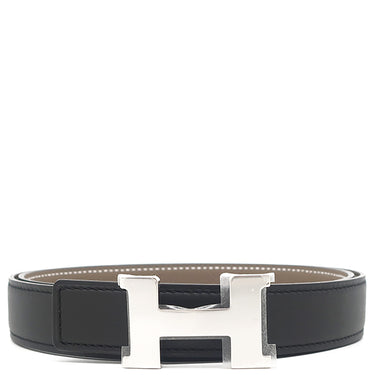 エルメス HERMES ミニコンスタンス H ブラック×エトゥープ ヴォースイフト ヴォーエプソン #80 ベルト シルバー金具 黒 グレージュ リバーシブル