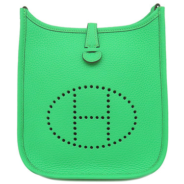 エルメス HERMES エヴリンTPM アマゾン ヴェールコミック×ヴェールフィズ トリヨンクレマンス ショルダーバッグ シルバー金具 新品 未使用 緑 薄緑 ストライプ