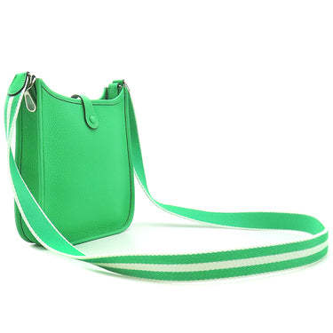 エルメス HERMES エヴリンTPM アマゾン ヴェールコミック×ヴェールフィズ トリヨンクレマンス ショルダーバッグ シルバー金具 新品 未使用 緑 薄緑 ストライプ