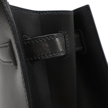 エルメス HERMES ケリー 32 外縫い ブラック ボックスカーフ 2WAYバッグ ゴールド金具 黒 ハンドバッグ ショルダー