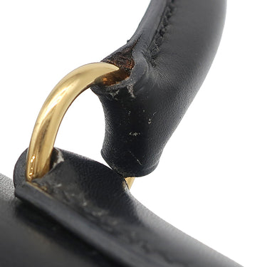 エルメス HERMES ケリー 32 外縫い ブラック ボックスカーフ 2WAYバッグ ゴールド金具 黒 ハンドバッグ ショルダー