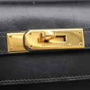 エルメス HERMES ケリー 32 外縫い ブラック ボックスカーフ 2WAYバッグ ゴールド金具 黒 ハンドバッグ ショルダー
