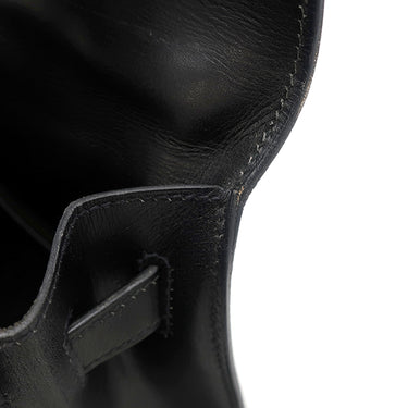 エルメス HERMES ケリー 32 外縫い ブラック ボックスカーフ 2WAYバッグ ゴールド金具 黒 ハンドバッグ ショルダー