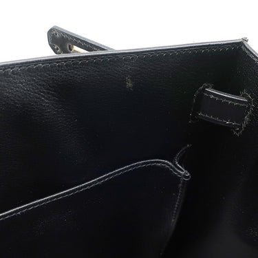 エルメス HERMES ケリー 32 外縫い ブラック ボックスカーフ 2WAYバッグ ゴールド金具 黒 ハンドバッグ ショルダー