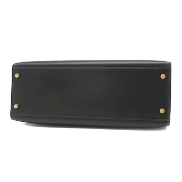 エルメス HERMES ケリー 32 外縫い ブラック ボックスカーフ 2WAYバッグ ゴールド金具 黒 ハンドバッグ ショルダー